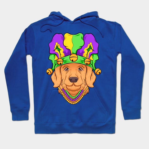 golden retriever mardi gras new orleans Hoodie by the house of parodies